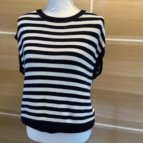 Classic Navy and White Striped Crew Neck Sweater - Picture 2 of 7
